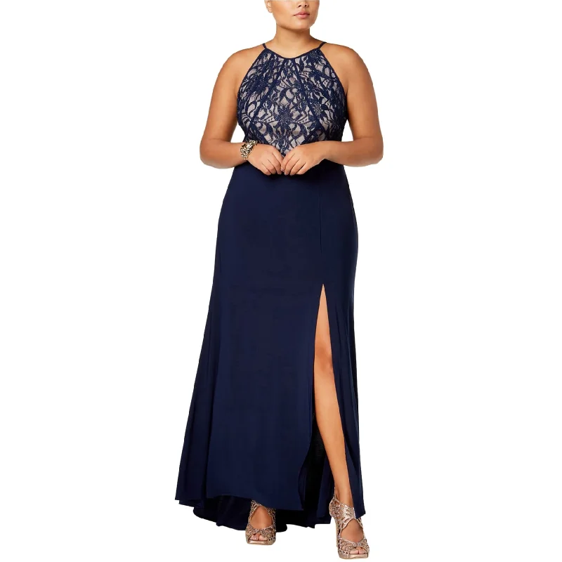 women's mini dressesMorgan & Co. Womens Lace Gown Dress, Blue, 20W