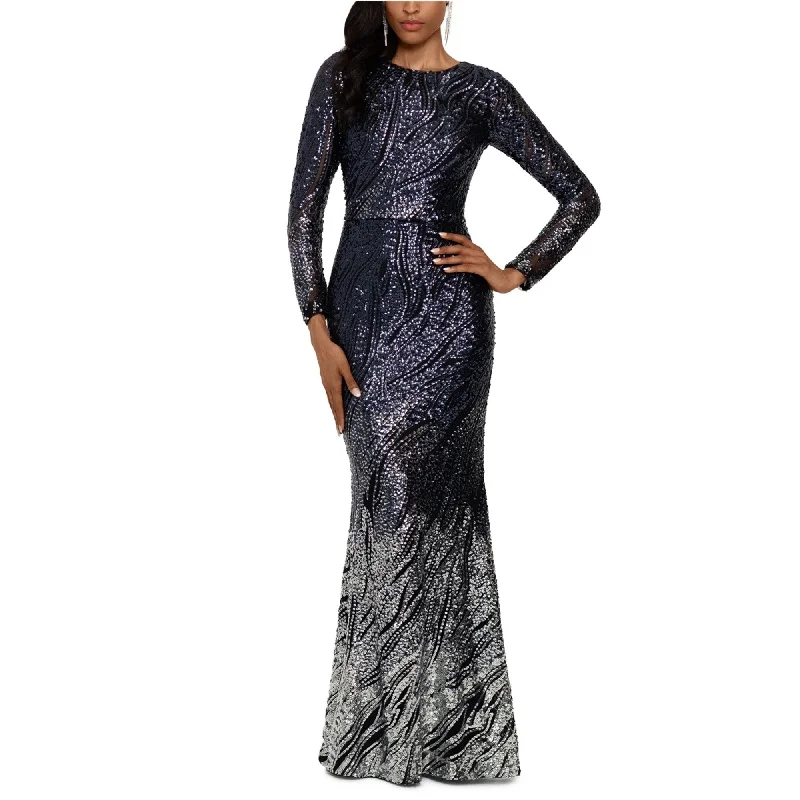 women's easy-to-wear dressesBetsy & Adam Womens Sequin Ombre Mermaid Gown Dress, Black, 8