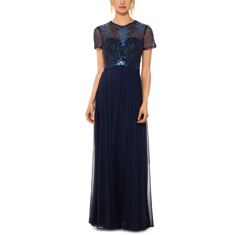 women's high-end dressesBetsy & Adam Womens Embellished-Bodice A-line Gown Dress, Blue, 6