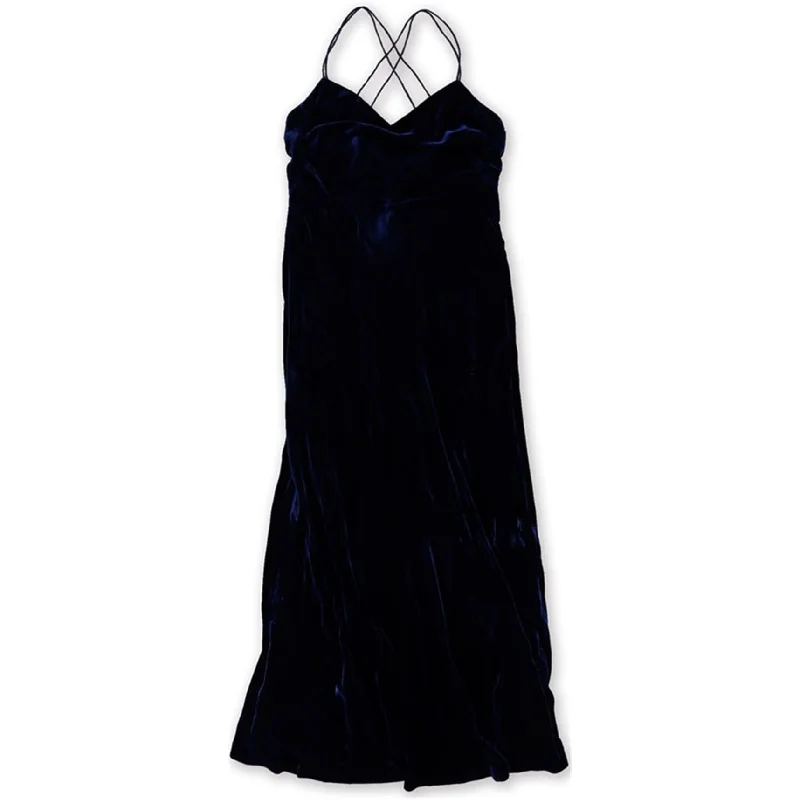 women's statement dressesRalph Lauren Womens Velvet A-line Gown Dress, Blue, 12