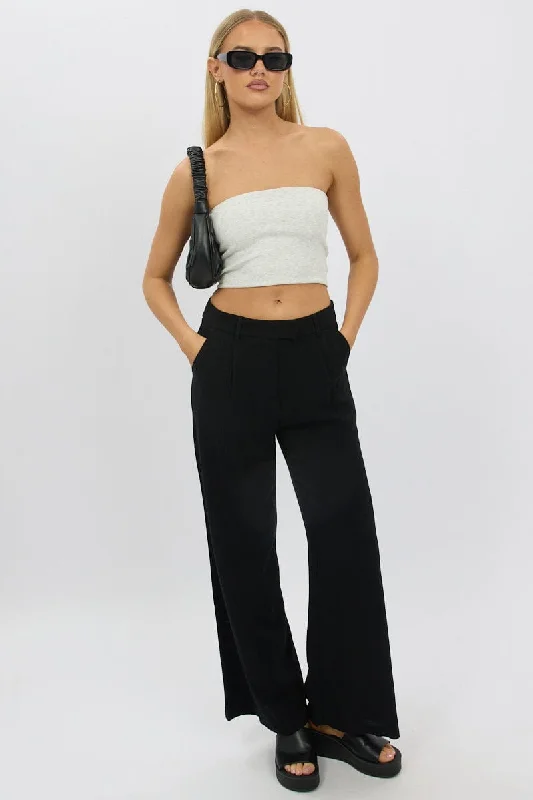 striped women's topsBlack Wide Leg Pants Mid Rise