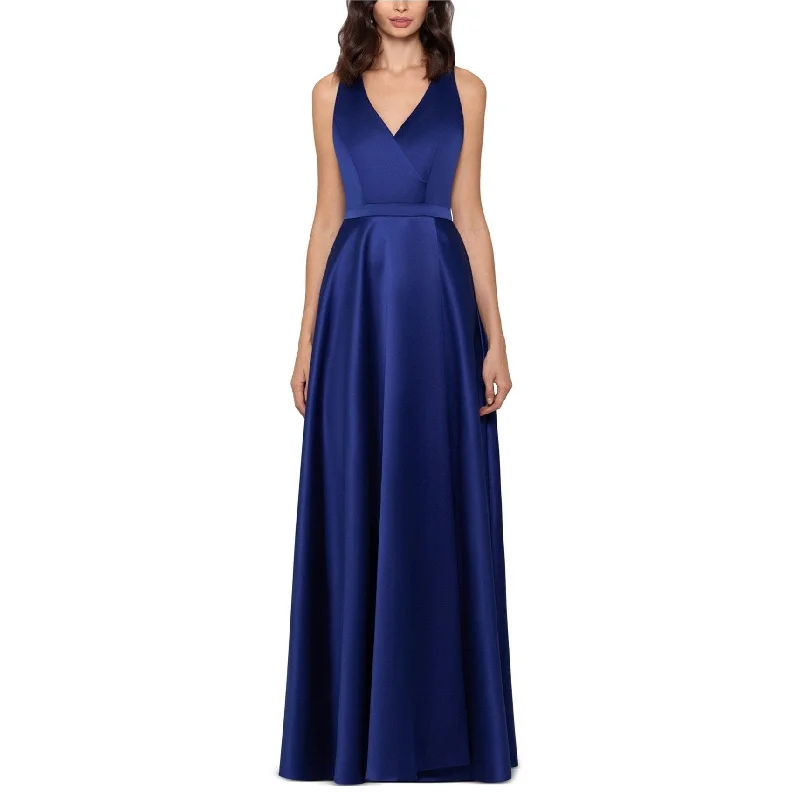 women's maxi dressesXscape Womens Satin Halter A-Line Gown Dress