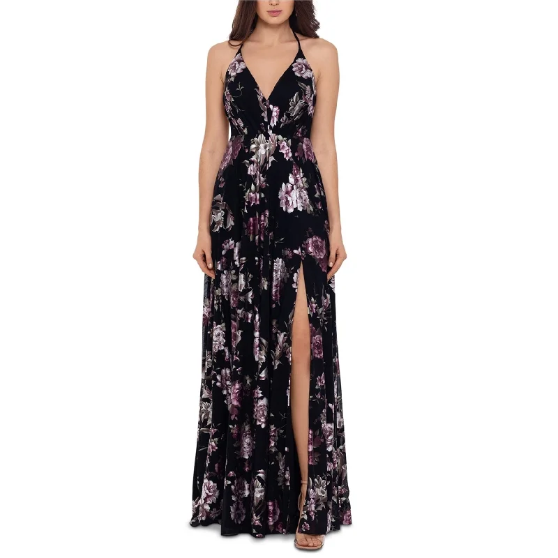 women's curve-hugging dressesBetsy & Adam Womens Floral Gown Dress