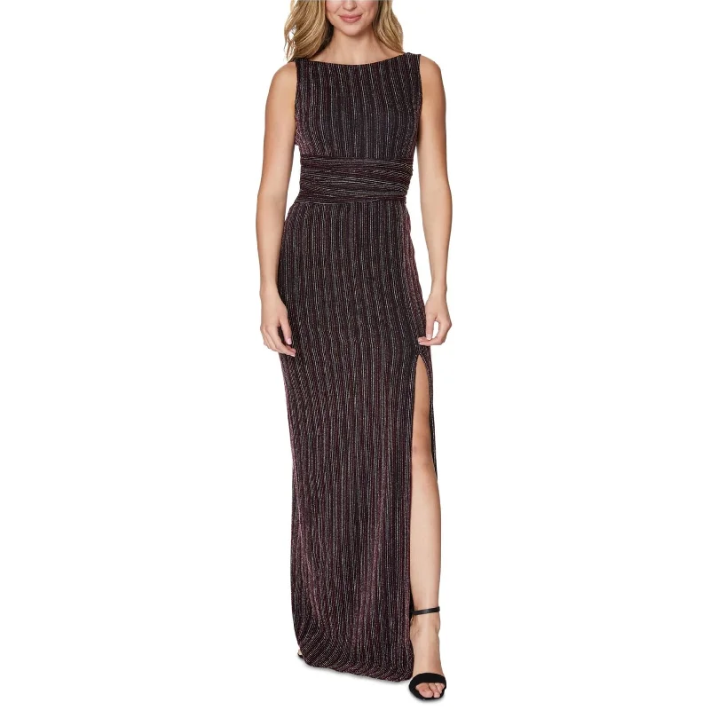 women's fair-trade dressesLaundry Womens Stripe Gown Dress, Metallic, 4