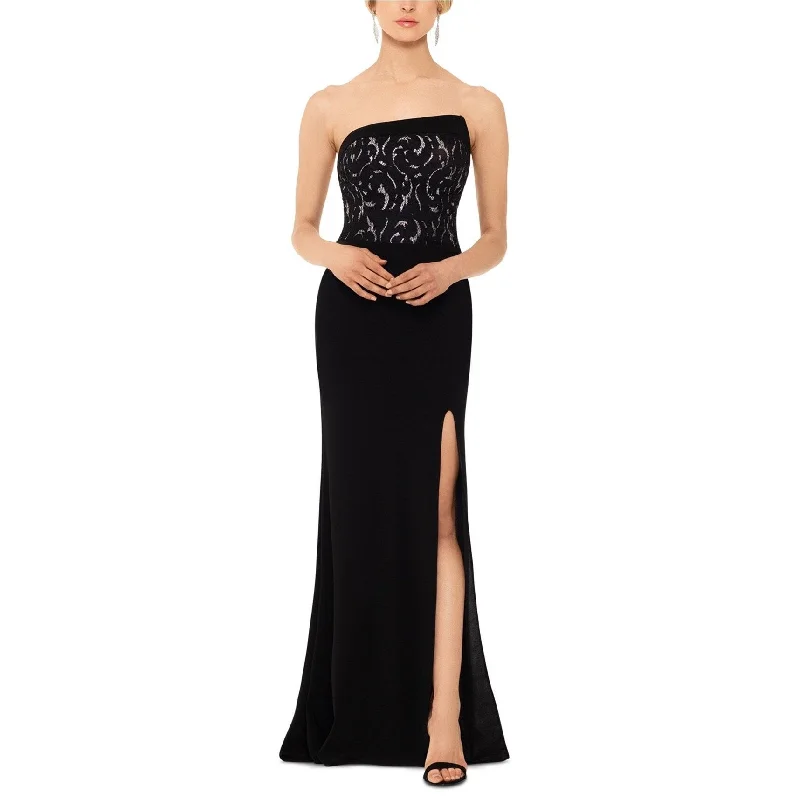 women's stylish dressesB&A Womens Strapless Lace Gown Dress, Black, 8