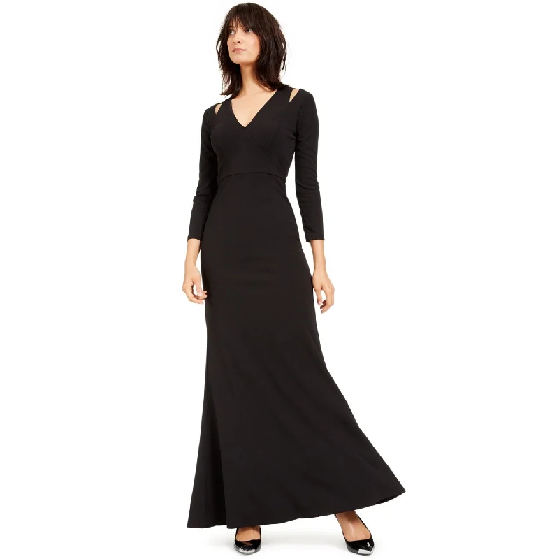 women's club dressesCalvin Klein Womens Solid Gown Dress, Black, 6