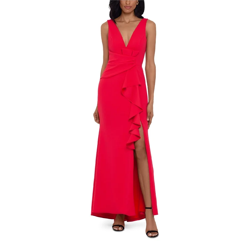 women's evening dressesBetsy & Adam Womens Ruffle Gown Dress