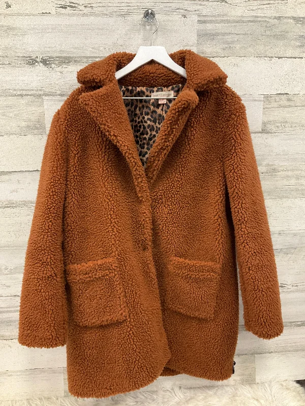 women's coats for hourglass figuresCoat Faux Fur & Sherpa By Band Of Gypsies In Orange, Size: L