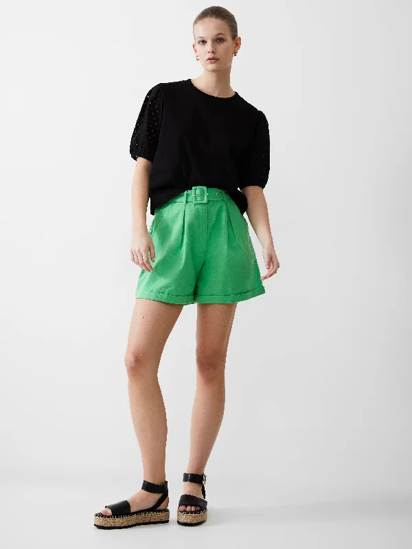 women's work skirtsBelted Linen Shorts