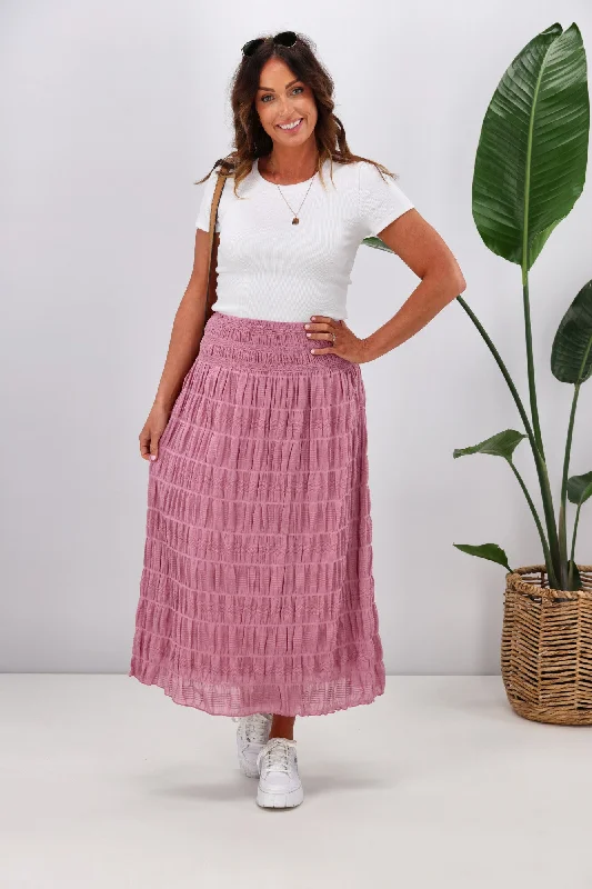 women's wrap skirtsShine On Label Kalani Textured Frill Hem Skirt Pink