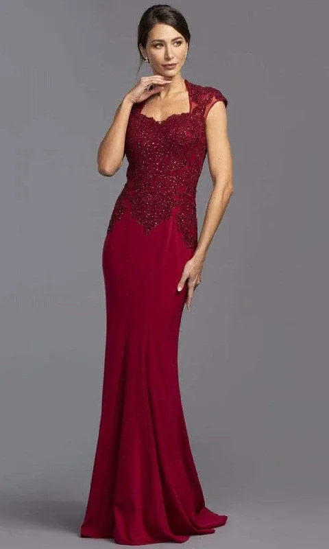 women's trendy dressesAspeed Design - L2220 Cap Sleeves, Sweetheart Evening Dress