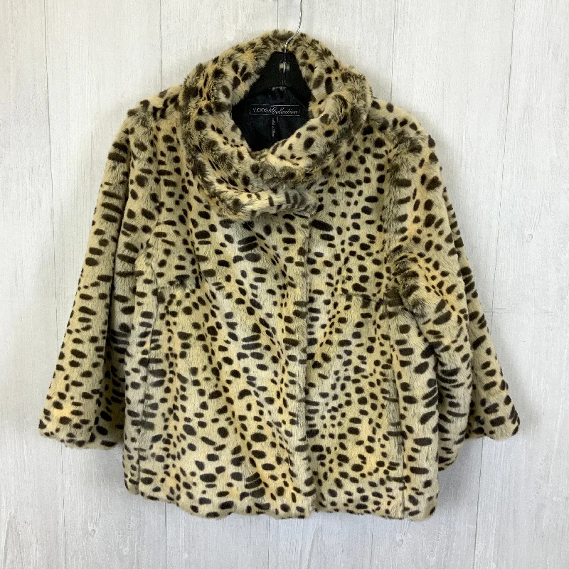 leather coats for womenCoat Faux Fur & Sherpa By Vigoss In Animal Print, Size: L