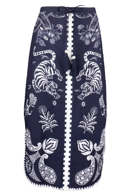 women's zip-up skirtsWomen's Molly Skirt In Navy Tiger