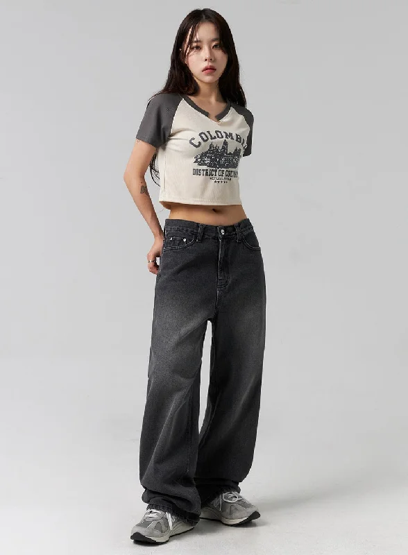 women's denim jeans with contrasting stitchingComfy Wide Leg Jeans CG317