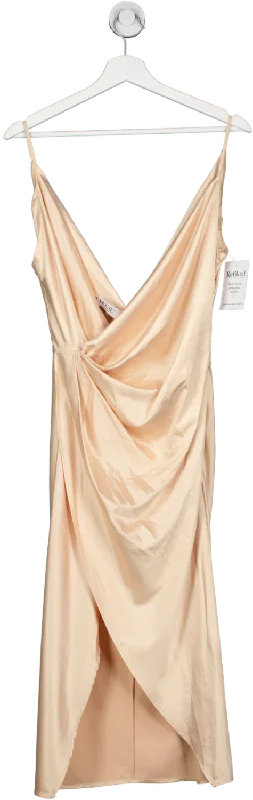 women's versatile dressesHouse of CB Beige Reva Corset Satin Midi Dress UK M