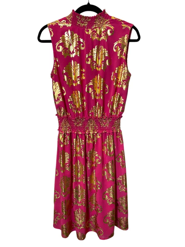 women's casual dressesDress Party Midi By Cmc In Gold & Pink, Size: S