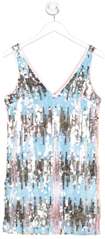 women's wrap dressesNew Look Metallic Sequin Mini Dress UK 6