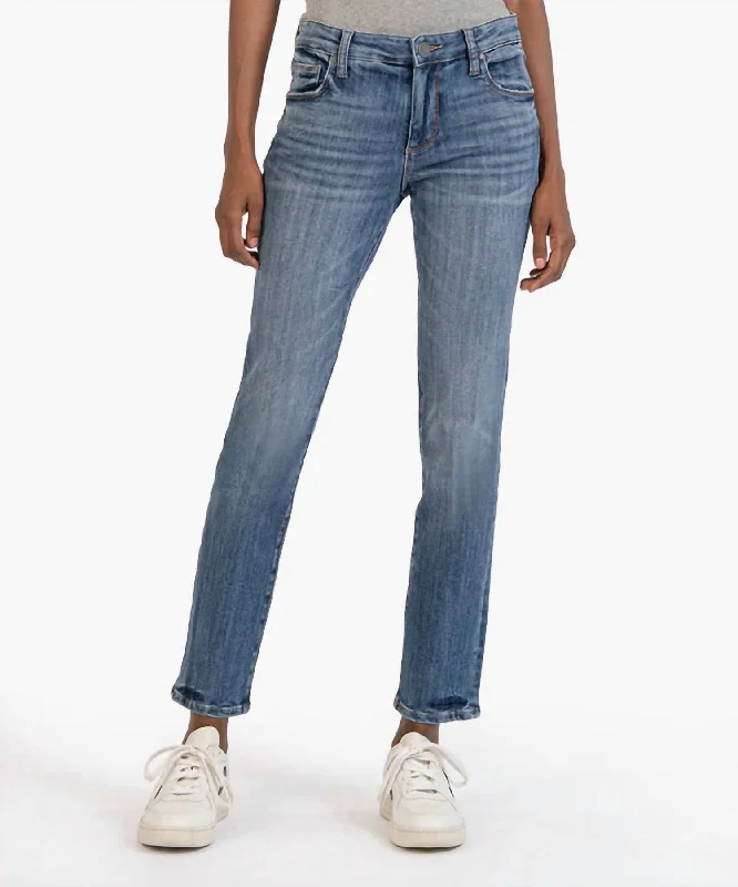 women's denim jeans with sequinsReese Ankle Straight Leg Jeans In Prestige Wash