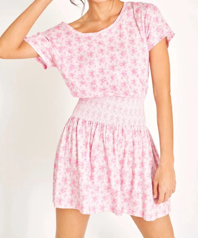 women's curve-hugging dressesAmore Mini Dress In Rose Patch