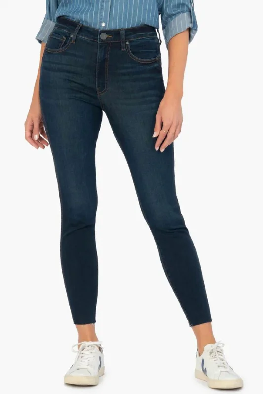 women's dark denim jeansConnie High Rise Skinny Jeans In Deep Indigo Wash