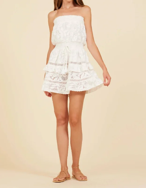 women's custom dressesCharleston Crochet Mini Dress In White