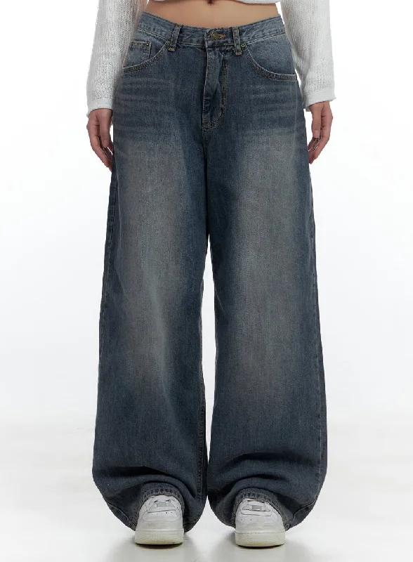 women's slim-fit denim jeansLana Oversized Wide-Leg Jeans CS425