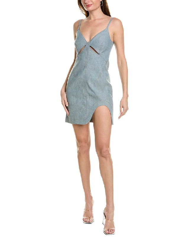 women's hourglass figure dressesEt Ochs Kelly Denim Cutout Mini Dress