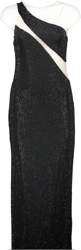 women's vintage dressesAlice + Olivia Black Mercedes Crystal Embellished One Shoulder Midi-dress. Bnwt UK 14