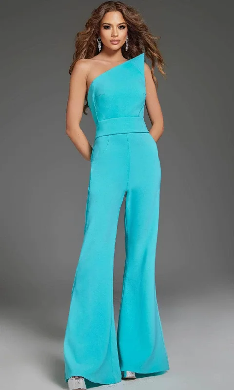 women's jumpsuits with off-the-shoulder sleevesJovani 43567 - Strapless Jumpsuit