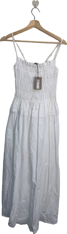 women's easy-to-wear dressesRiver Island White Smocked Midi Dress UK 12