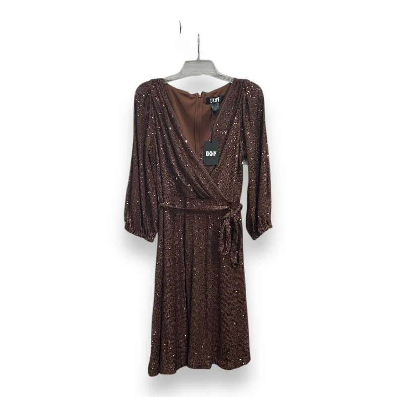 women's satin dressesDress Party Midi By Dkny In Brown, Size: M