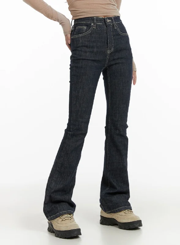 women's mom jeans denimHigh Rise Slim-Fit Bootcut Jeans CA403