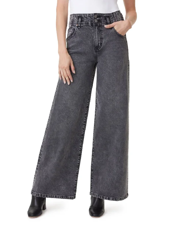 women's denim jeans for everyday wearEaston Wide Leg Jeans In Steel Grey