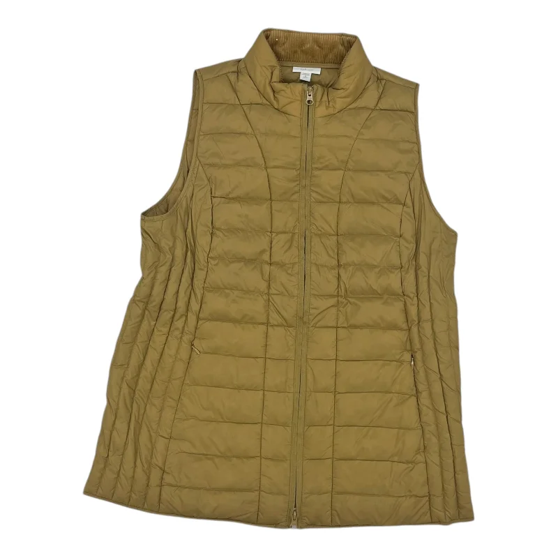 women's coats with cinched waistsVest Puffer & Quilted By J. Jill In Tan, Size:Mp