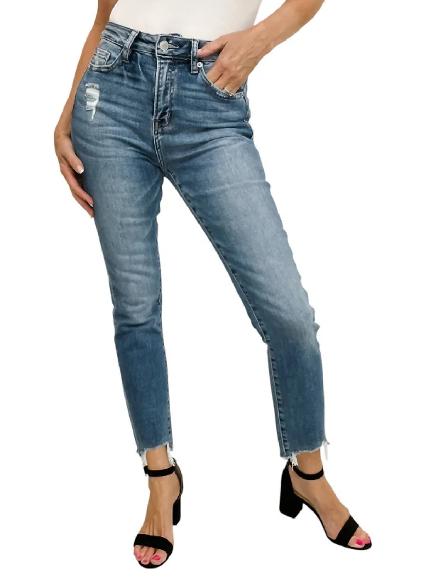 women's denim jeans for tall womenSuper High Rise Straight Leg Jeans In Blue