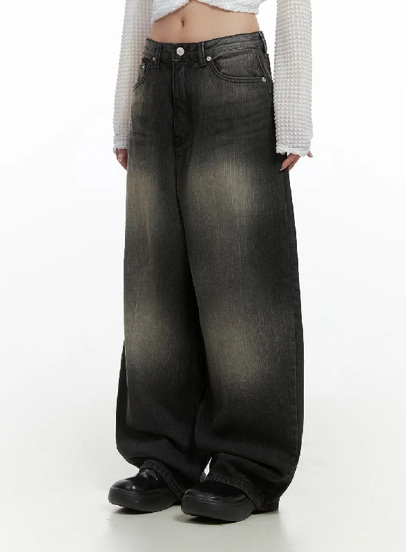 women's denim jeans for casual wearSage Back-Buttoned Wide Pants CS430