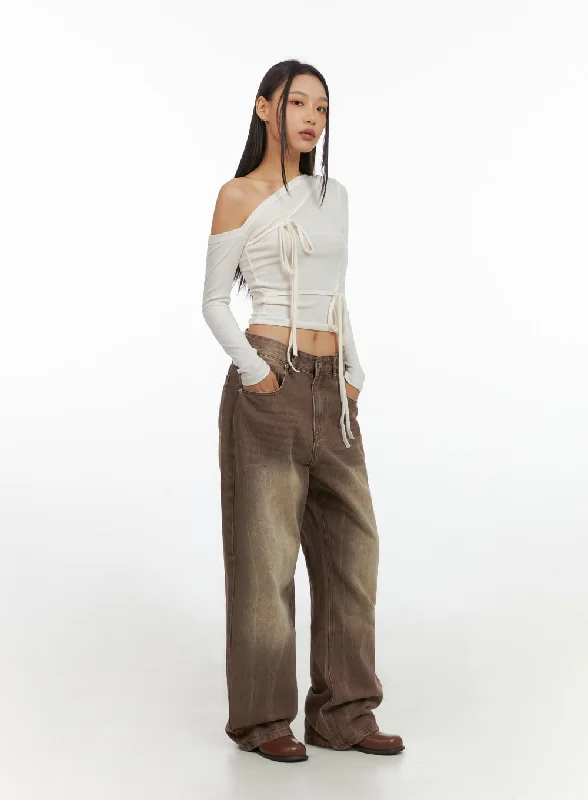 women's denim jeans with rhinestonesKelsey Cotton Cloud Wide Leg Jeans IS427