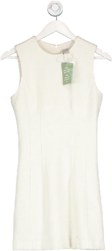 women's plus-size dressesH&M Cream Boucle Sleeveless Mini Dress UK XS