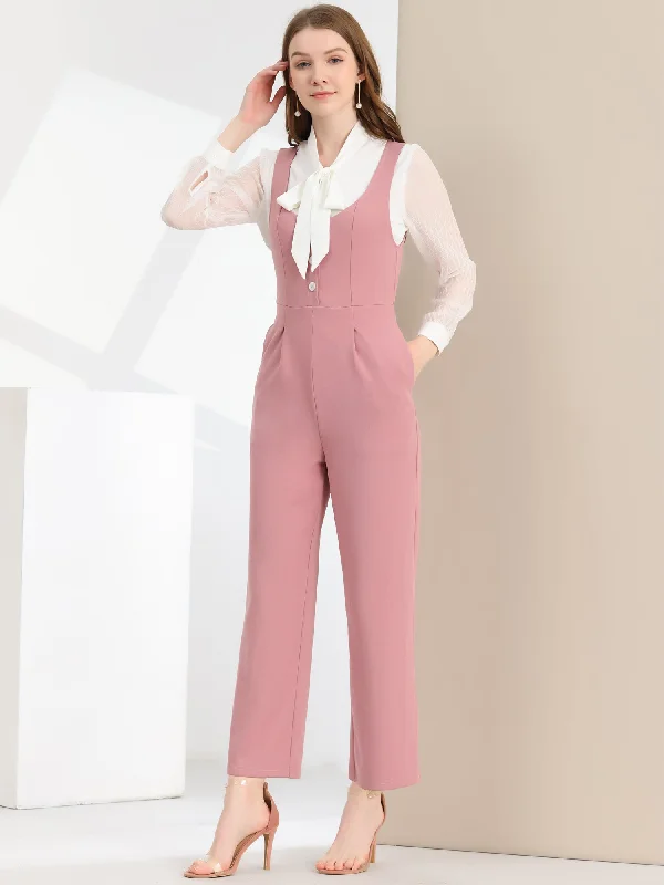 women's loose-fit jumpsuitsHigh Waist Casual Wide Leg Pants Overalls Jumpsuit