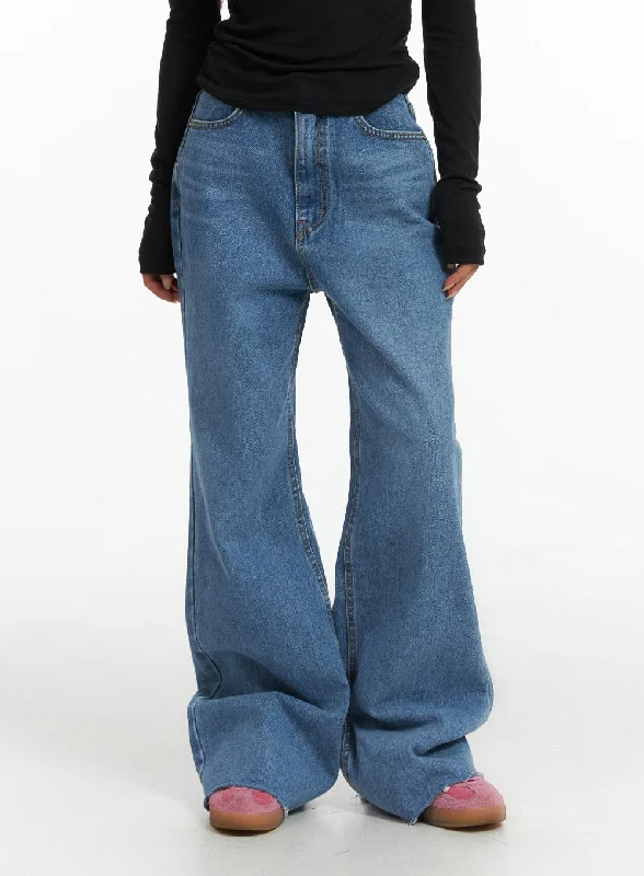 women's denim jeans for pear-shaped bodiesBlue Denim Bootcut Jeans CJ431