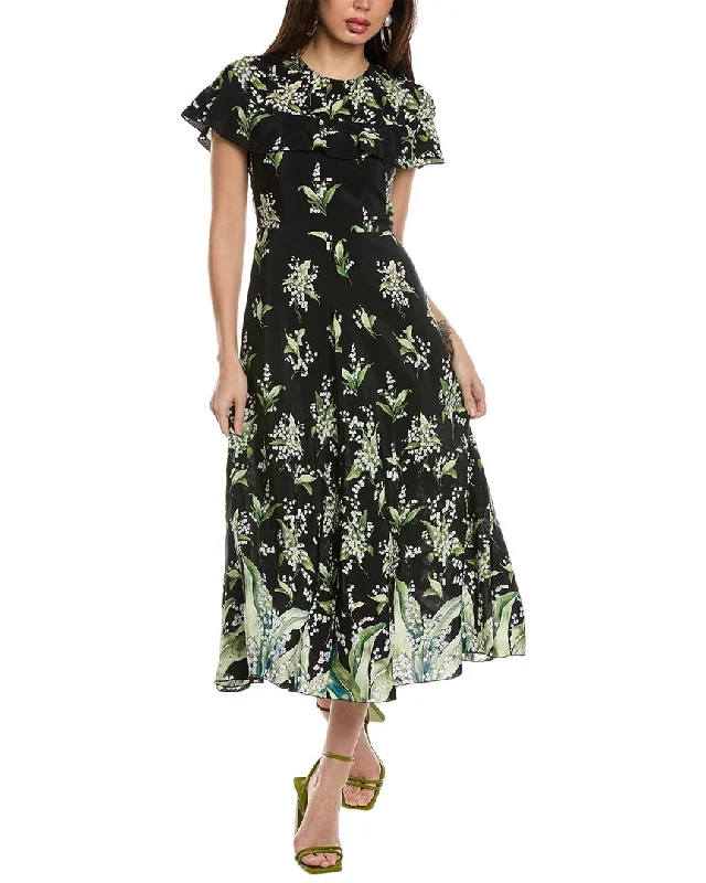 women's wedding guest dressesRED Valentino Silk Midi Dress