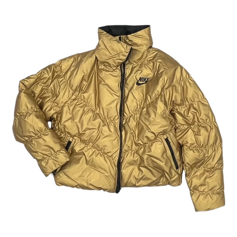 women's coats with oversized fitsCoat Puffer & Quilted By Nike Apparel In Gold, Size:Xs