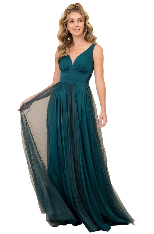 women's empire-line dressesNox Anabel - Plunging V-Neck Empire A-Line Evening Dress L340 - 1 pc Forest Green In Size 6 Available