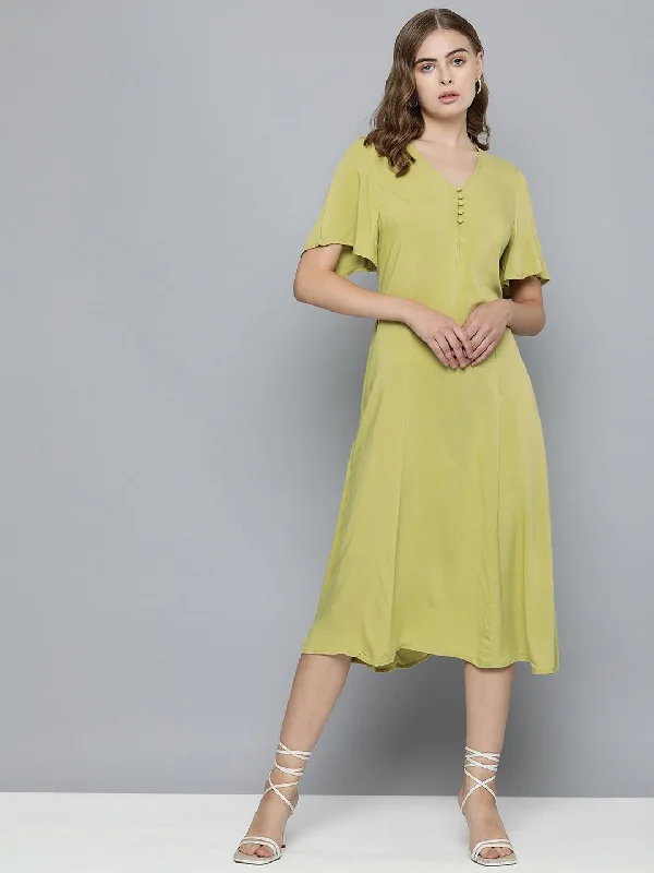 women's pencil skirtsWomen's Solid Green V Neck Dresses