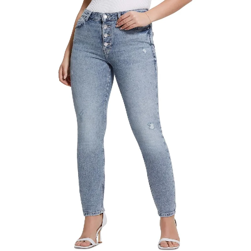 women's denim jeans with elastaneWomens Button Casual Skinny Jeans