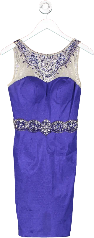 women's empire waist dressesBlue Jewel Embellished Mini Dress UK 8