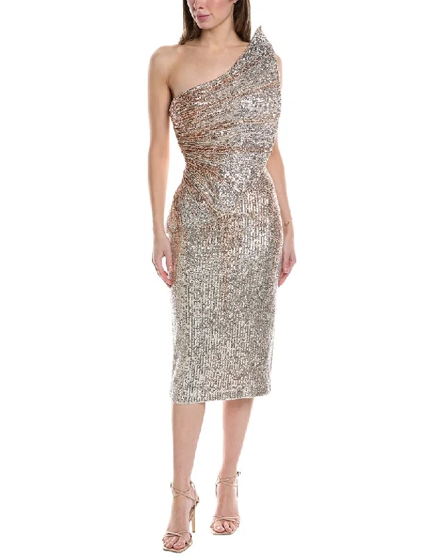 women's empire-line dressesBadgley Mischka Asymmetric Sequin Midi Dress