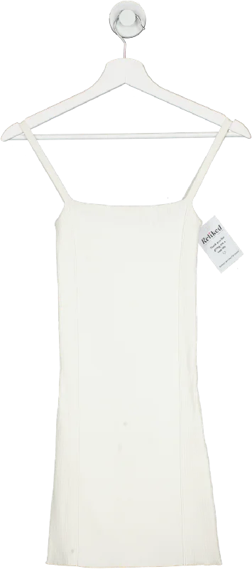 women's smart casual dressesSIR White Ribbed Knit Mini Dress UK 6