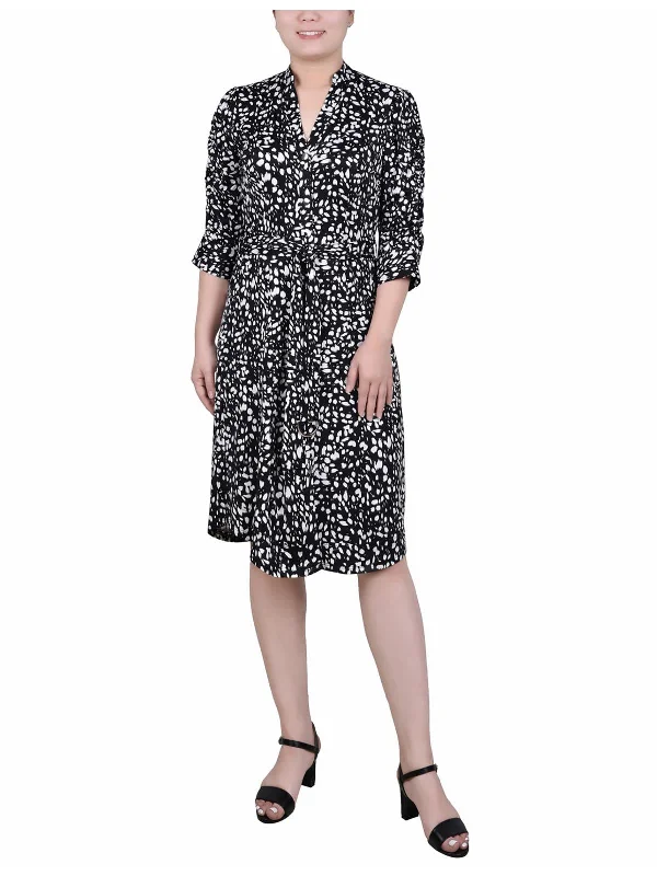 women's luxury dressesWomens Collarless Midi Shirtdress