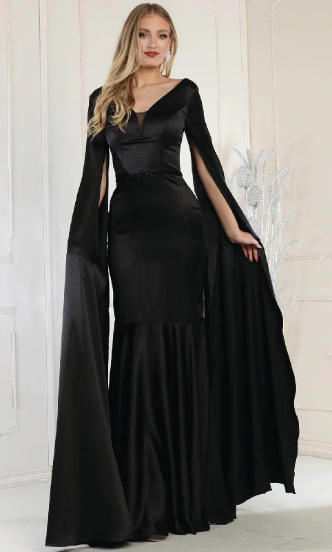 women's mini dressesMay Queen RQ7961 - Cape Sleeve Evening Dress